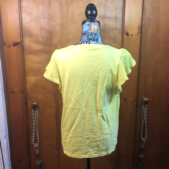 Kate Spade Yellow Crewneck T Shirt. Size Large - Picture 5 of 6